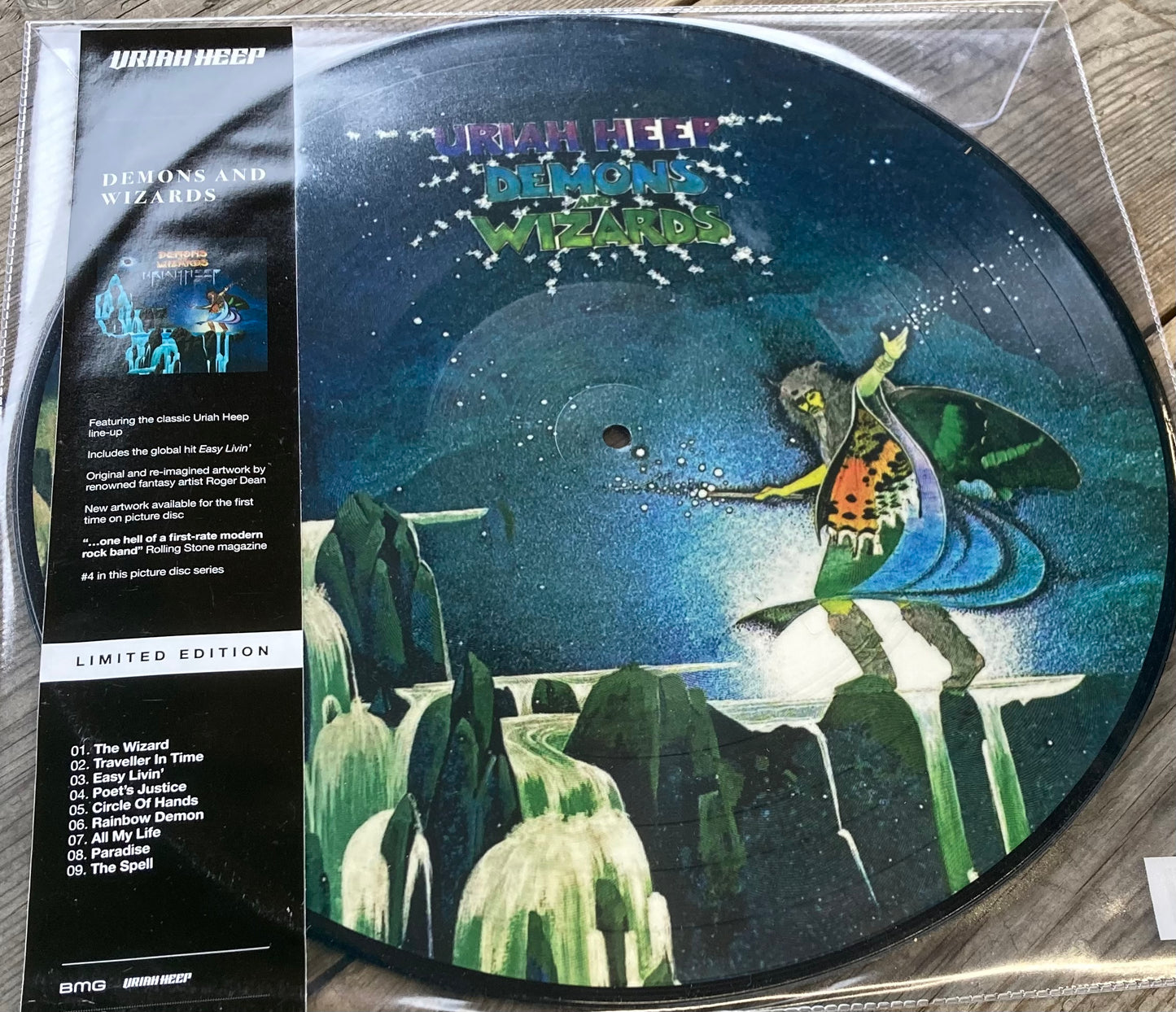 The front of ‘Uriah Heep - Demons and Wizards’ on Vinyl 