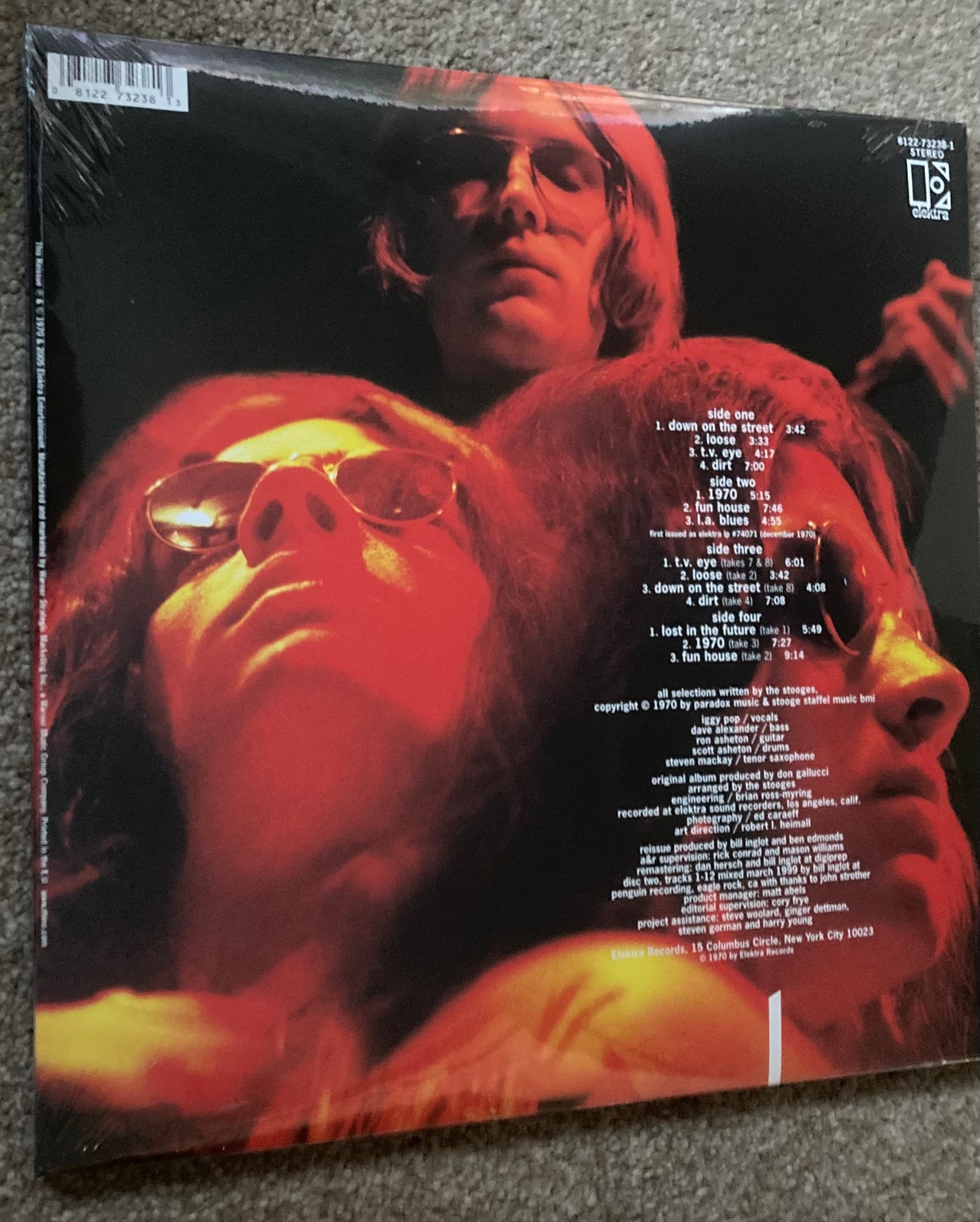 The back of the Stooges - Funhouse on vinyl. 