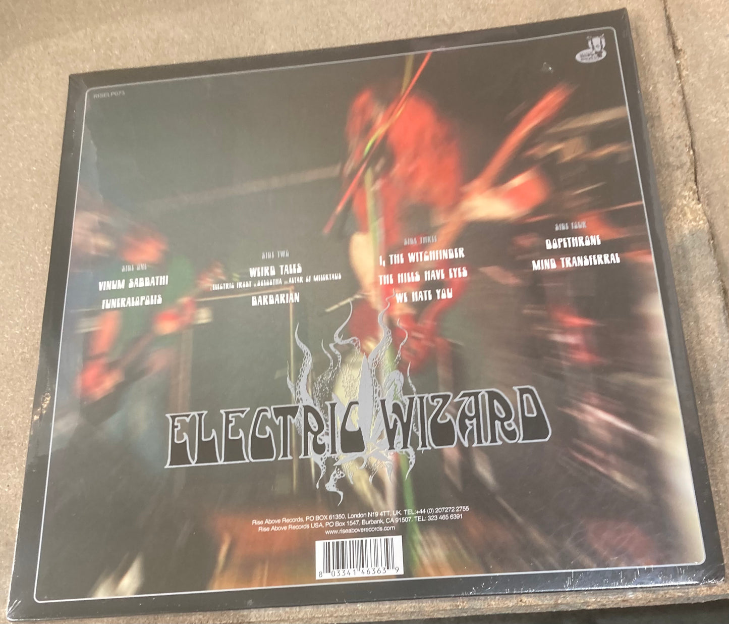 The back of ‘Electric Wizard - Dopethrone’ on vinyl