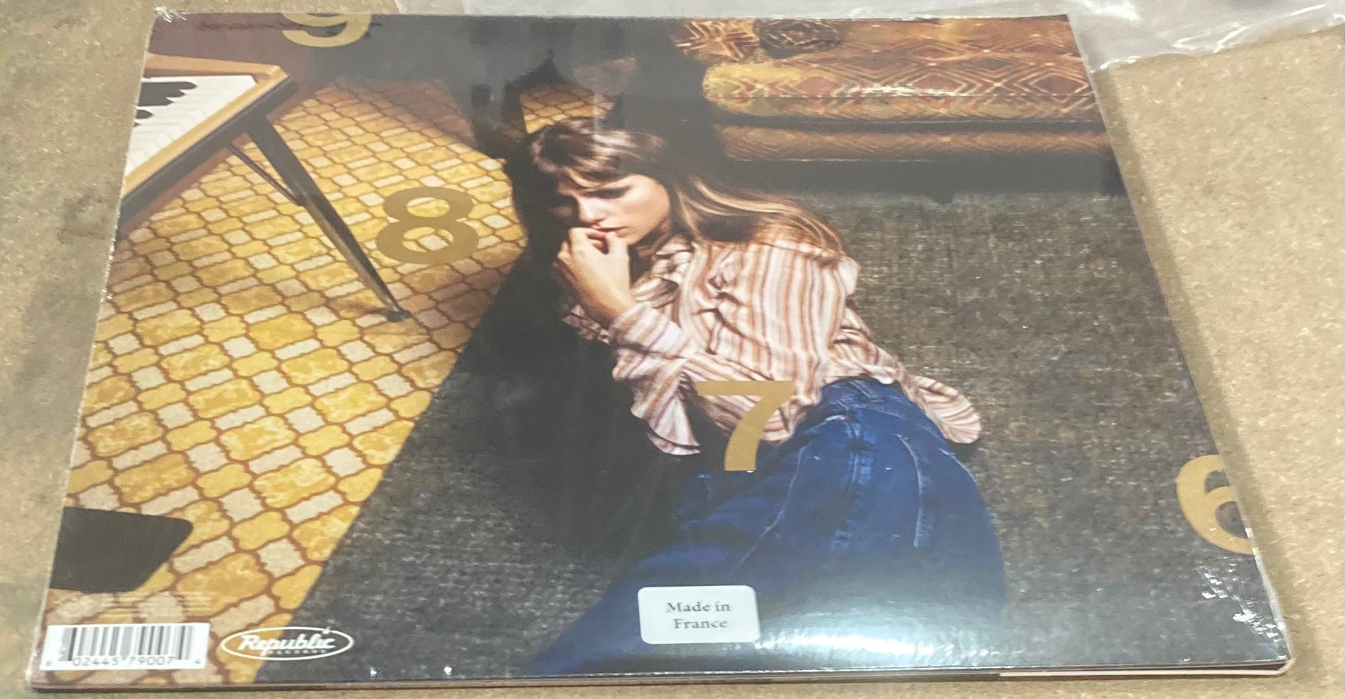 The back of 'Taylor Swift - Midnights' on vinyl. This is the mahogany edition