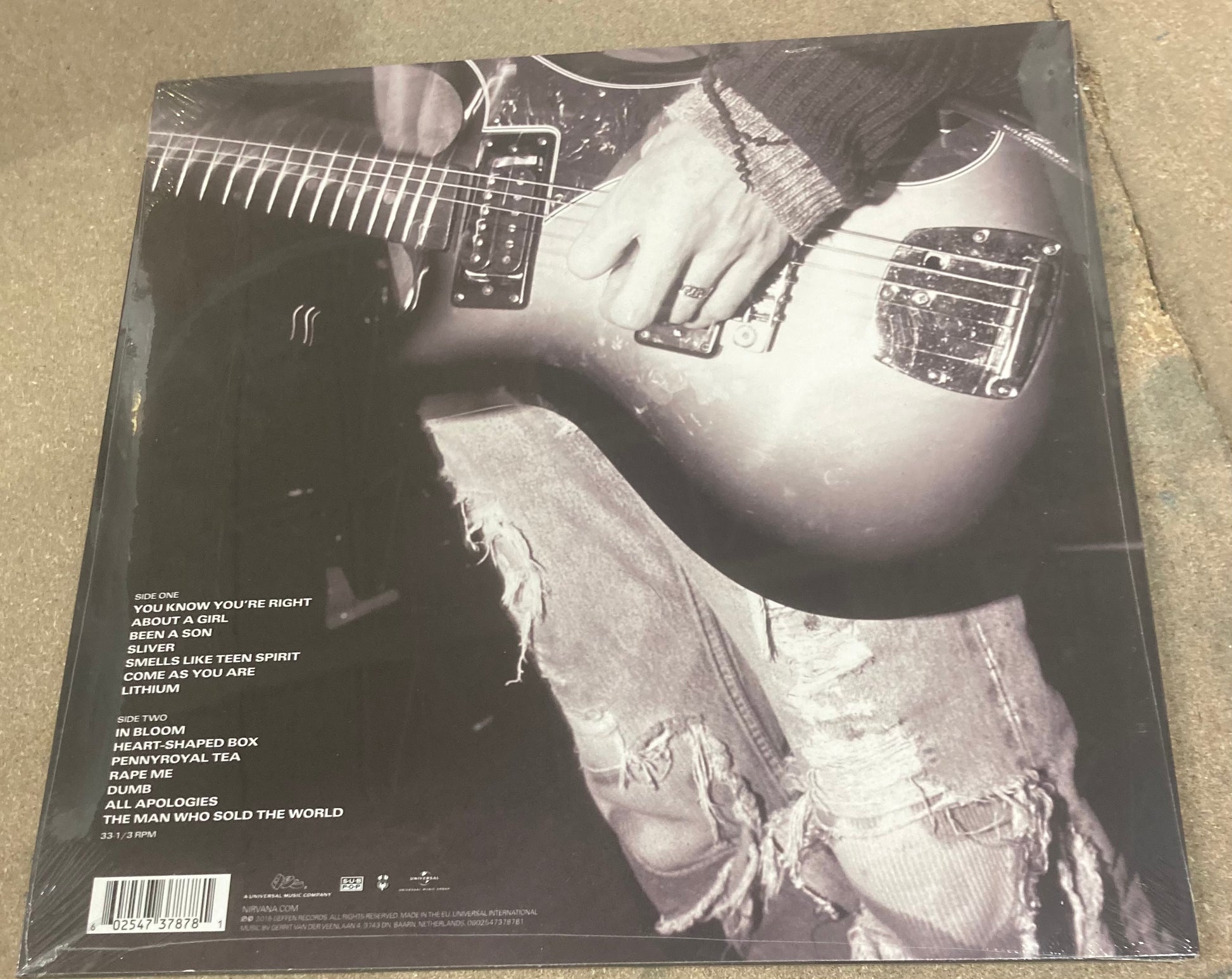 The back of ‘Nirvana - Nirvana’ on vinyl