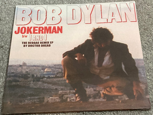 The front of Bob Dylan - Jokerman on a 12” single